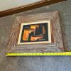 18&rdquo; x 16&rdquo; Abstract Pottery Still Life Painting - Signed Cay S in a Rustic Wooden Frame - 8