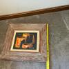 18&rdquo; x 16&rdquo; Abstract Pottery Still Life Painting - Signed Cay S in a Rustic Wooden Frame - 9