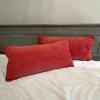 Pair of Rectangular Brick Red Decorative Throw Pillows