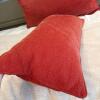 Pair of Rectangular Brick Red Decorative Throw Pillows - 3