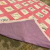 Handmade Animal Motif Embroidered Quilt - Pink and Lavender - 4