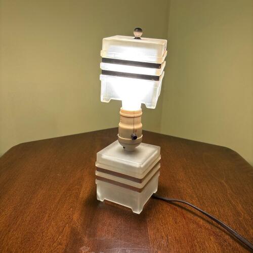 Art Deco Style Frosted Glass Table Lamp