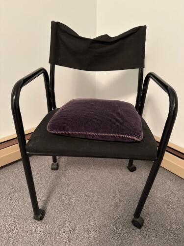 Black Utility Armchair with Casters