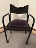 Black Utility Armchair with Casters