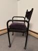 Black Utility Armchair with Casters - 2