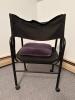 Black Utility Armchair with Casters - 3