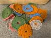 Multi-Color Handmade Crochet Granny Square Blankets with Black Fringe & Flower Motifs Included - 2