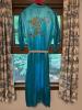 Turquoise Embroidered Silk Dragon Kimono Robe - 3