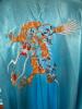 Turquoise Embroidered Silk Dragon Kimono Robe - 4