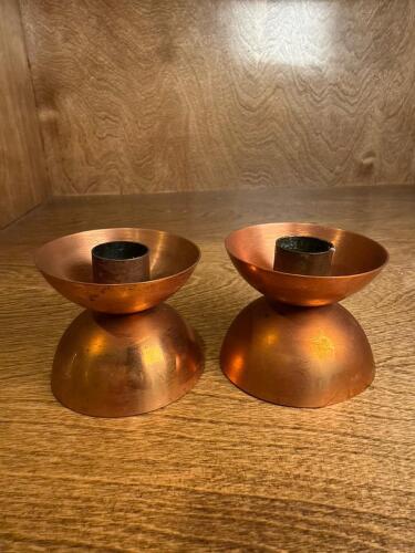 Mid-Century Modern Copper Candle Holders