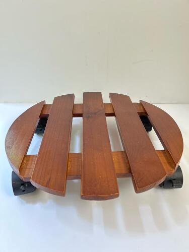 Wooden Plant Caddy with 4 Wheels