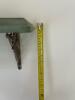 Green Wood Wall Shelf with Decorative Metal Brackets - 5