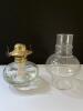 Clear Glass Table Kerosene Oil Lamp, Brass Burner - 2