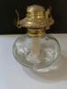 Clear Glass Table Kerosene Oil Lamp, Brass Burner - 3