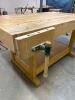Heavy-Duty Woodworking Workbench with Integrated Vise, 66"x44"x36" - 2