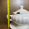 White Ceramic Soup Tureen Set with Underplate & Ladle - 6