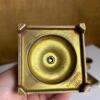 3 Solid Brass Candle Holders: Chamberstick & 2 Square Candlesticks - 2