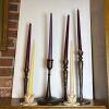Set of 6 Taper Candle Holders &ndash; Metal, Wood, and Stone Designs