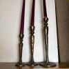 Set of 6 Taper Candle Holders &ndash; Metal, Wood, and Stone Designs - 4
