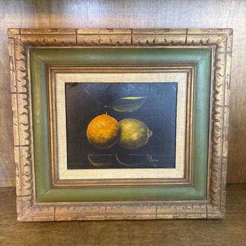Framed Still Life Wall Art, Signed by Gusini 18"x16"