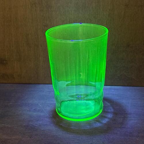 Small Vintage Uranium Glass Paneled Tumbler