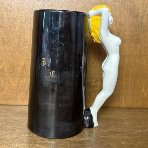 Vintage Ceramic Figural Nude Lady Beer Mug, Signed P. Cerasaro
