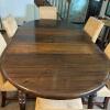 Solid Wood Oval Dining Table with 6 Upholstered Chairs - 2