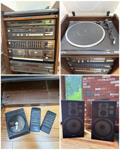 Technics Vintage Stereo System With Two Speakers: Amplifier, Turntable, Tuner, Equalizer,