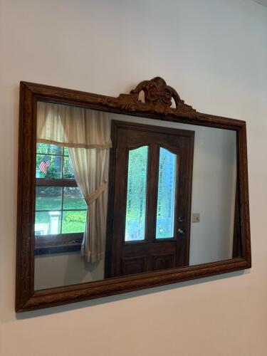 Vintage Ornate Wood Carved Wall Mirror