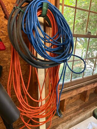 Heavy Duty Blue & Orange Extension Cords and Jumper Cable Set