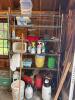 Assorted Garage & Garden Tools with Metal Shelving Unit - 7