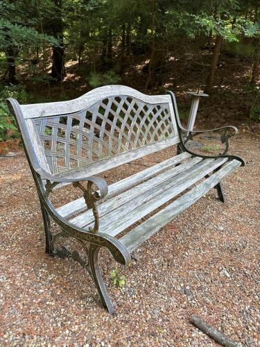 Cast Iron & Wood Outdoor Garden Bench
