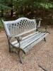Cast Iron & Wood Outdoor Garden Bench