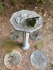 Metal Pedestal Sundial with Botanical Relief & Stepping Stones