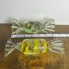 Pair Of Yellow/Red & Blue/Green Swirled Glass Candy Art Decor - 2