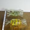 Pair Of Yellow/Red & Blue/Green Swirled Glass Candy Art Decor - 3