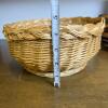 Hand-Painted Wooden Magazine Rack & Handwoven Wicker Basket Set - 10