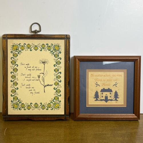 Vintage Wall Decor Set- Jerry Schultz Co. & The Calico Apple Wall Plaques, Floral & Home Quotes