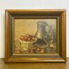 Framed Still Life Print With Wood Frame- Jug, Goblet & Strawberries