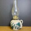 1997 Salmon Falls Blue Floral Stoneware Oil Lamp - 2