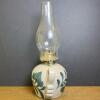1997 Salmon Falls Blue Floral Stoneware Oil Lamp - 3