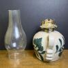 1997 Salmon Falls Blue Floral Stoneware Oil Lamp - 5