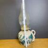 1997 Salmon Falls Blue Floral Stoneware Oil Lamp - 7