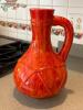 Large Red Glazed Ceramic Pitcher