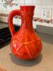 Large Red Glazed Ceramic Pitcher - 2