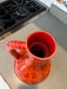 Large Red Glazed Ceramic Pitcher - 3