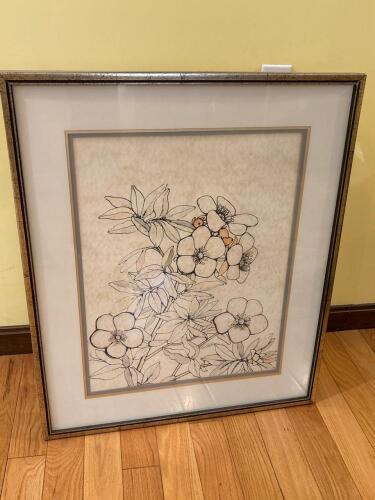26" x 31" Ethan Allen Floral Art Print