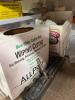 Workshop Lot: Nitrile Gloves, Scott Rags, Wood Finishes, Fasteners, Sandpaper, Wood Offcuts - 6