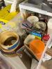 Workshop Lot: Nitrile Gloves, Scott Rags, Wood Finishes, Fasteners, Sandpaper, Wood Offcuts - 7