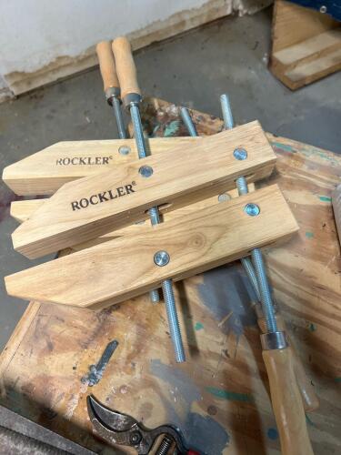 Pair of Rockler Hardwood 10" Wooden Handscrew Clamps